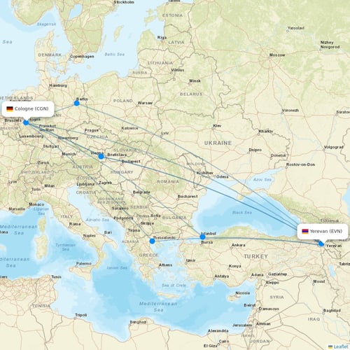 Pacific Airways flights between Yerevan and Cologne