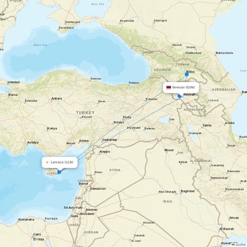 Pacific Airways flights between Yerevan and Larnaca