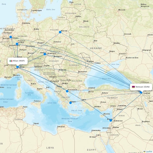 Pacific Airways flights between Yerevan and Milan