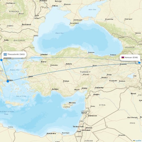 Pacific Airways flights between Yerevan and Thessaloniki