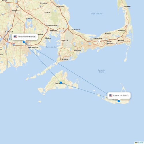 Cape Air flights between New Bedford and Nantucket