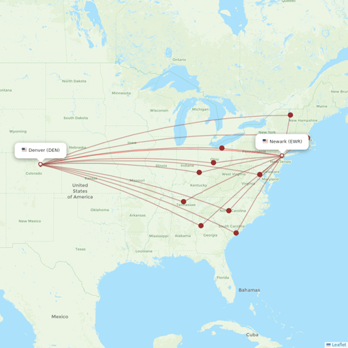 United Airlines flights between New York and Denver