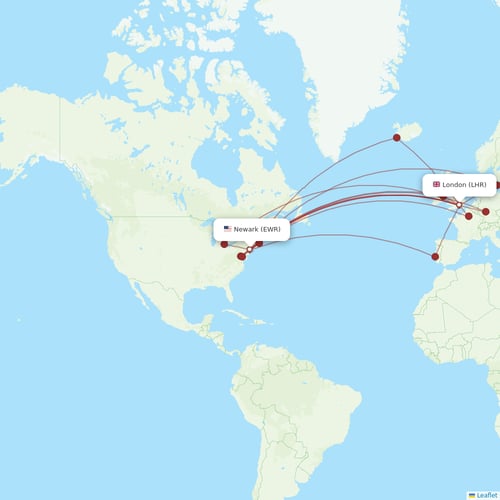 United Airlines flights between New York and London
