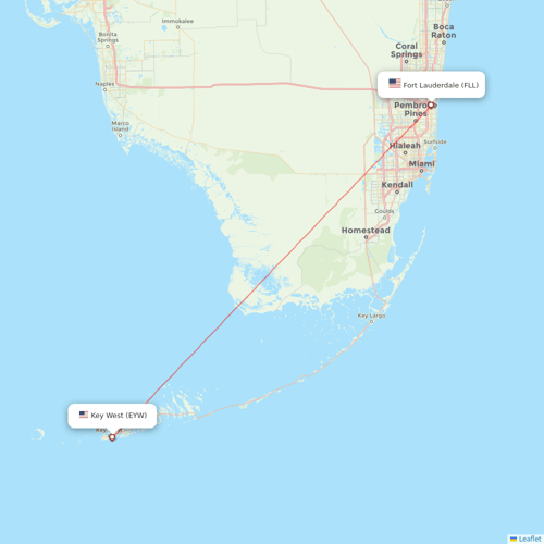 Silver Airways flights between Key West and Fort Lauderdale
