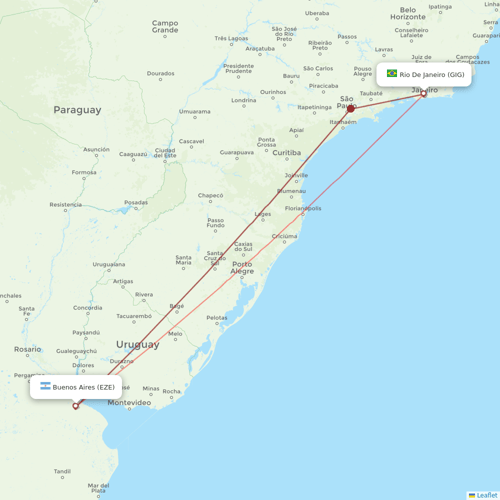 JetSMART flights between Buenos Aires and Rio De Janeiro