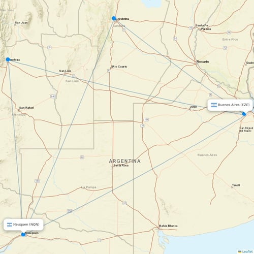 Felix Airways flights between Buenos Aires and Neuquen