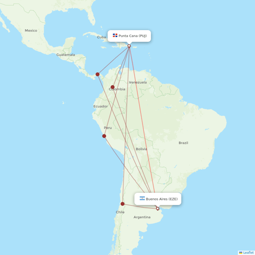 Asian Air flights between Buenos Aires and Punta Cana