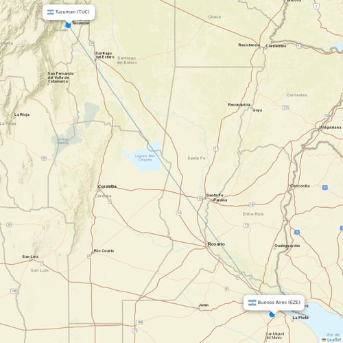 Felix Airways flights between Buenos Aires and Tucuman