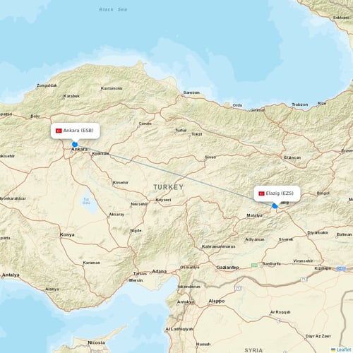 FlyViking flights between Elazig and Ankara
