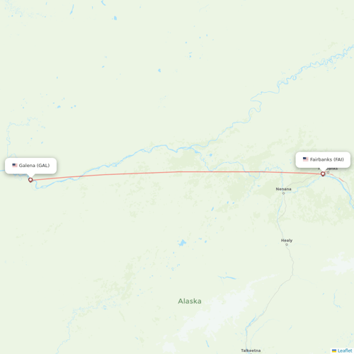 Astral Aviation flights between Fairbanks and Galena