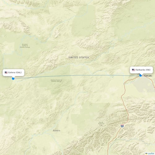 Astral Aviation flights between Fairbanks and Galena