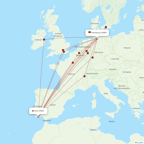 Norwegian Air UK flights between Faro and Hamburg