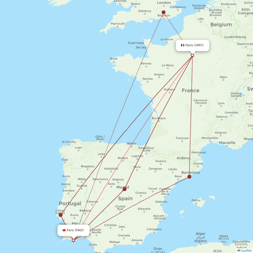 Transavia France flights between Faro and Paris