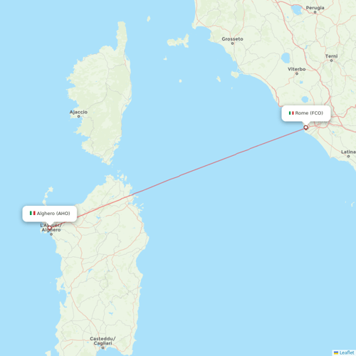 SA Express flights between Rome and Alghero
