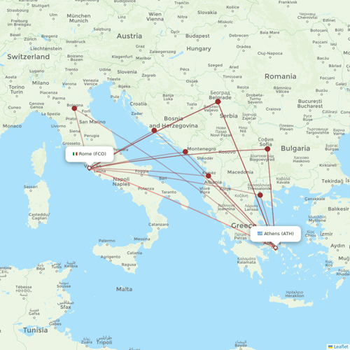 Sky Express flights between Rome and Athens