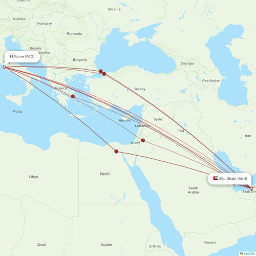 Intercontinental Airways (Gambia) flights between Rome and Abu Dhabi