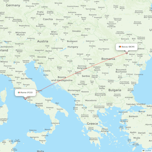 PenAir flights between Rome and Bacau