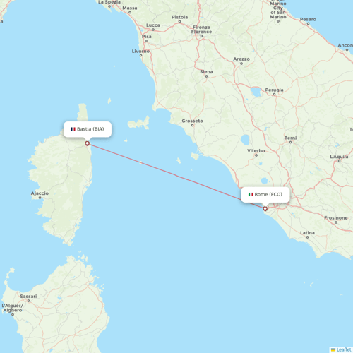 Air Corsica flights between Rome and Bastia