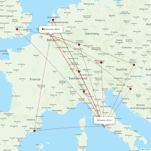 Brussels Airlines flights between Rome and Brussels