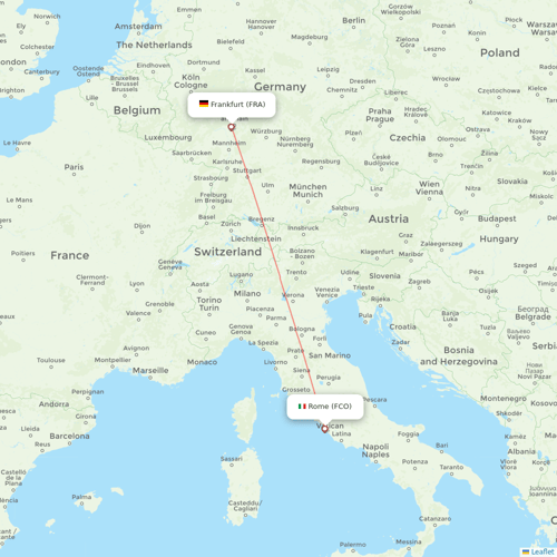 Lufthansa flights between Rome and Frankfurt