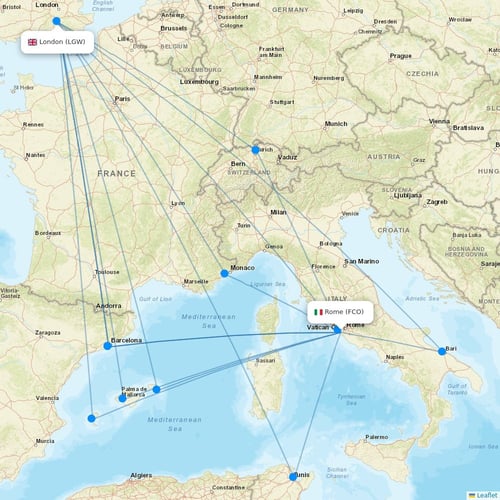 Wizz Air Malta flights between Rome and London