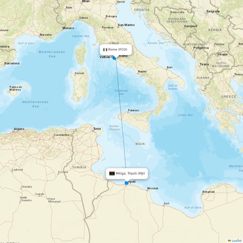 British Midland Regional Limited flights between Rome and Mitiga, Tripoli