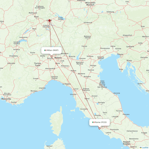 Neos flights between Rome and Milan