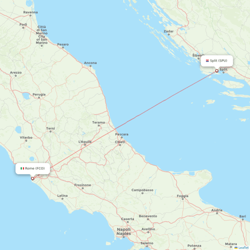 Croatia Airlines flights between Rome and Split