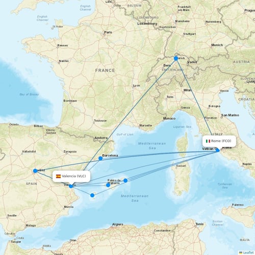 Wizz Air Malta flights between Rome and Valencia