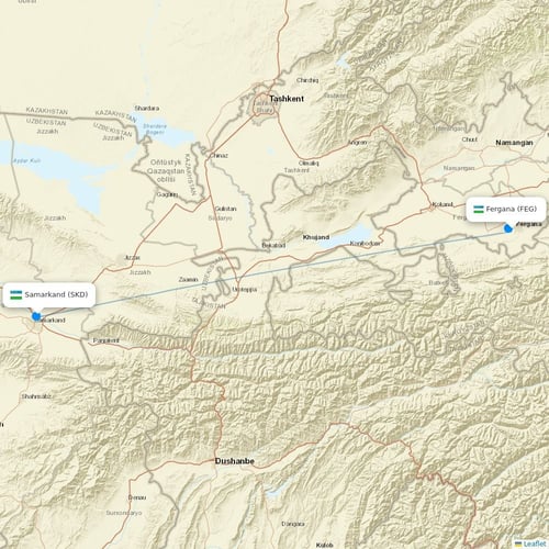 US Airways flights between Fergana and Samarkand