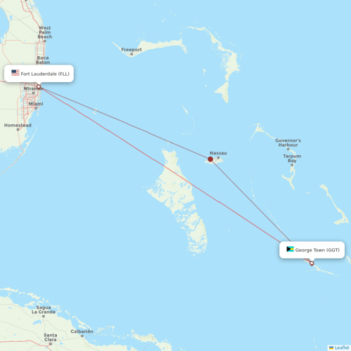Silver Airways flights between Fort Lauderdale and George Town