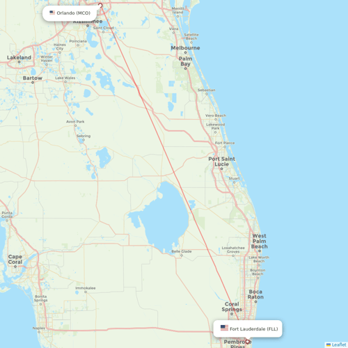 Silver Airways flights between Fort Lauderdale and Orlando