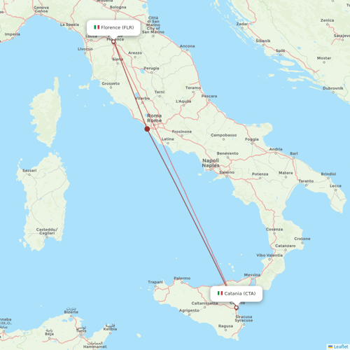 Volotea flights between Florence and Catania