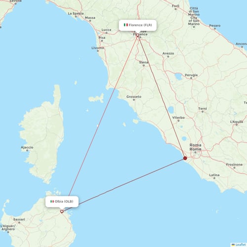 Volotea flights between Florence and Olbia