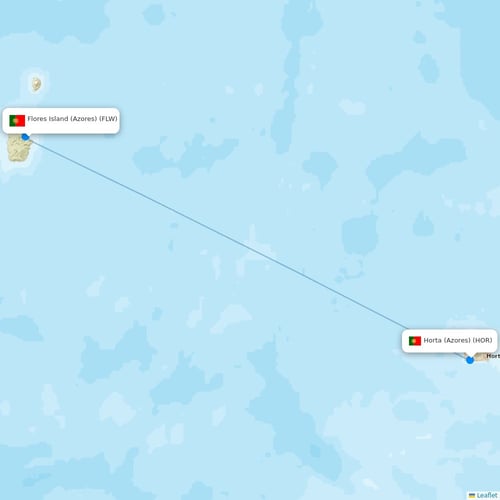 SATA - Air Acores flights between Flores Island (Azores) and Horta (Azores)