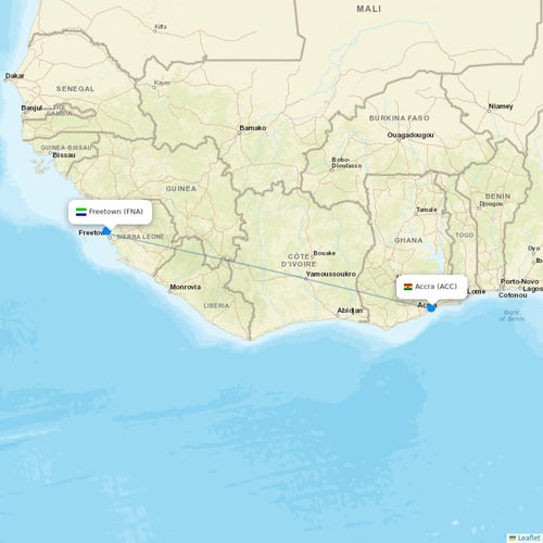 Air Peace flights between Freetown and Accra