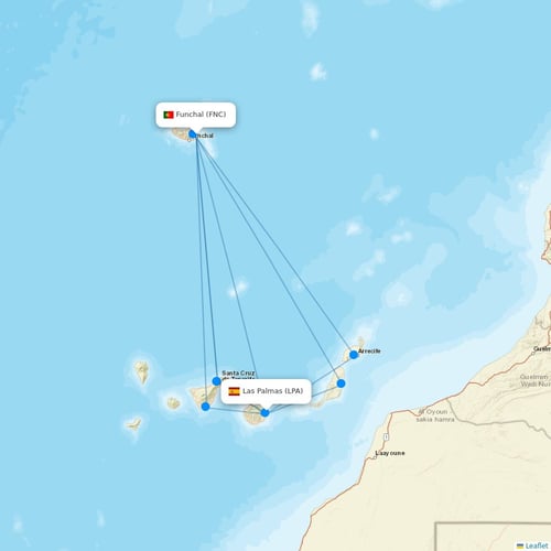Binter Canarias flights between Funchal and Las Palmas
