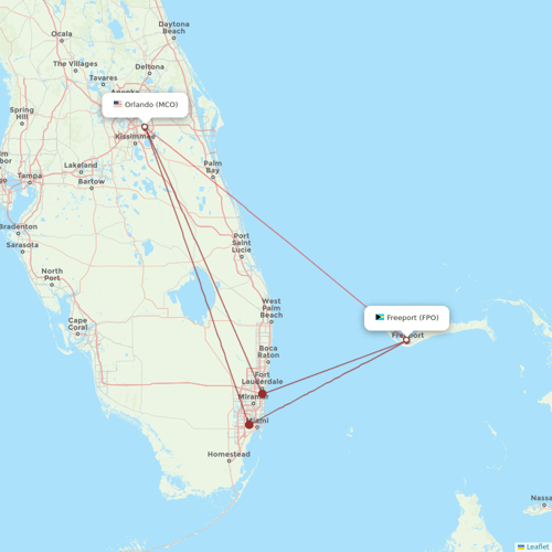 Bahamasair flights between Freeport and Orlando