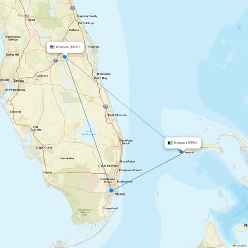 Bahamasair flights between Freeport and Orlando