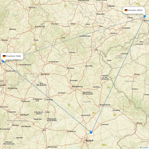 Lufthansa flights between Frankfurt and Dresden
