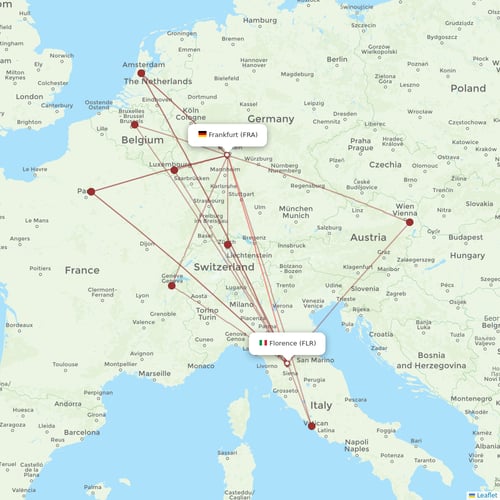 Air Dolomiti flights between Frankfurt and Florence