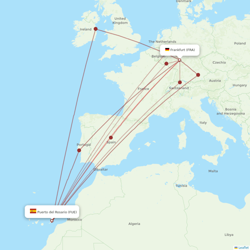 Airbus Transport International flights between Frankfurt and Puerto del Rosario