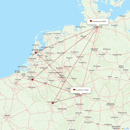 Lufthansa flights between Frankfurt and Hamburg