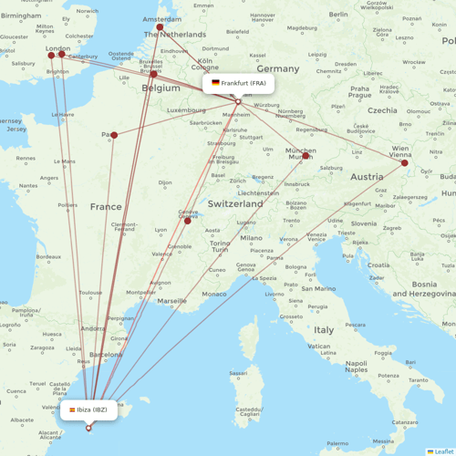 Airbus Transport International flights between Frankfurt and Ibiza