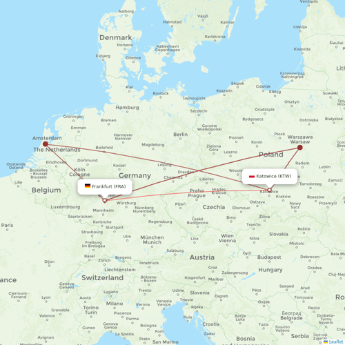 Air Dolomiti flights between Frankfurt and Katowice