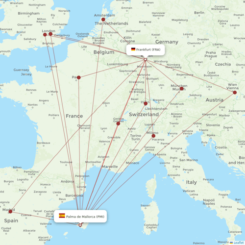 Airbus Transport International flights between Frankfurt and Palma de Mallorca