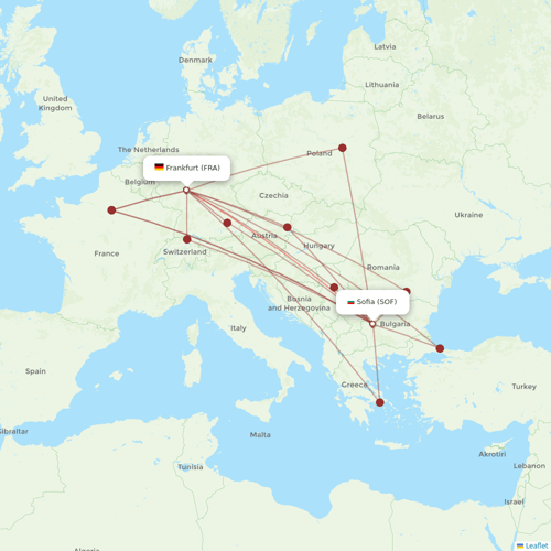 Bulgaria Air flights between Frankfurt and Sofia