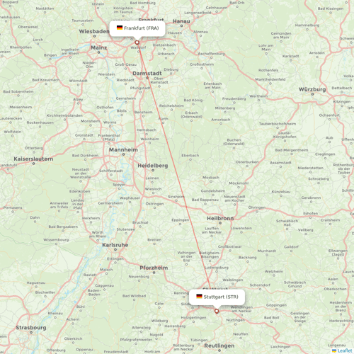 Lufthansa flights between Frankfurt and Stuttgart