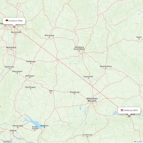 Lufthansa flights between Frankfurt and Salzburg