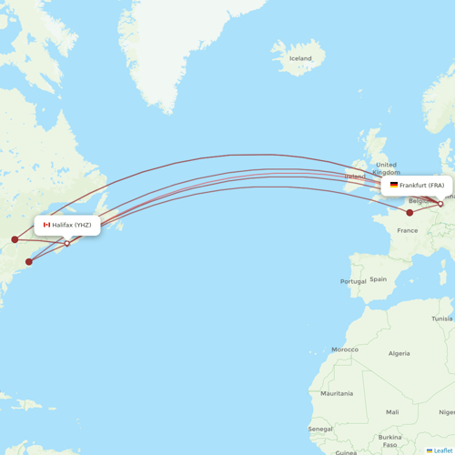 Airbus Transport International flights between Frankfurt and Halifax